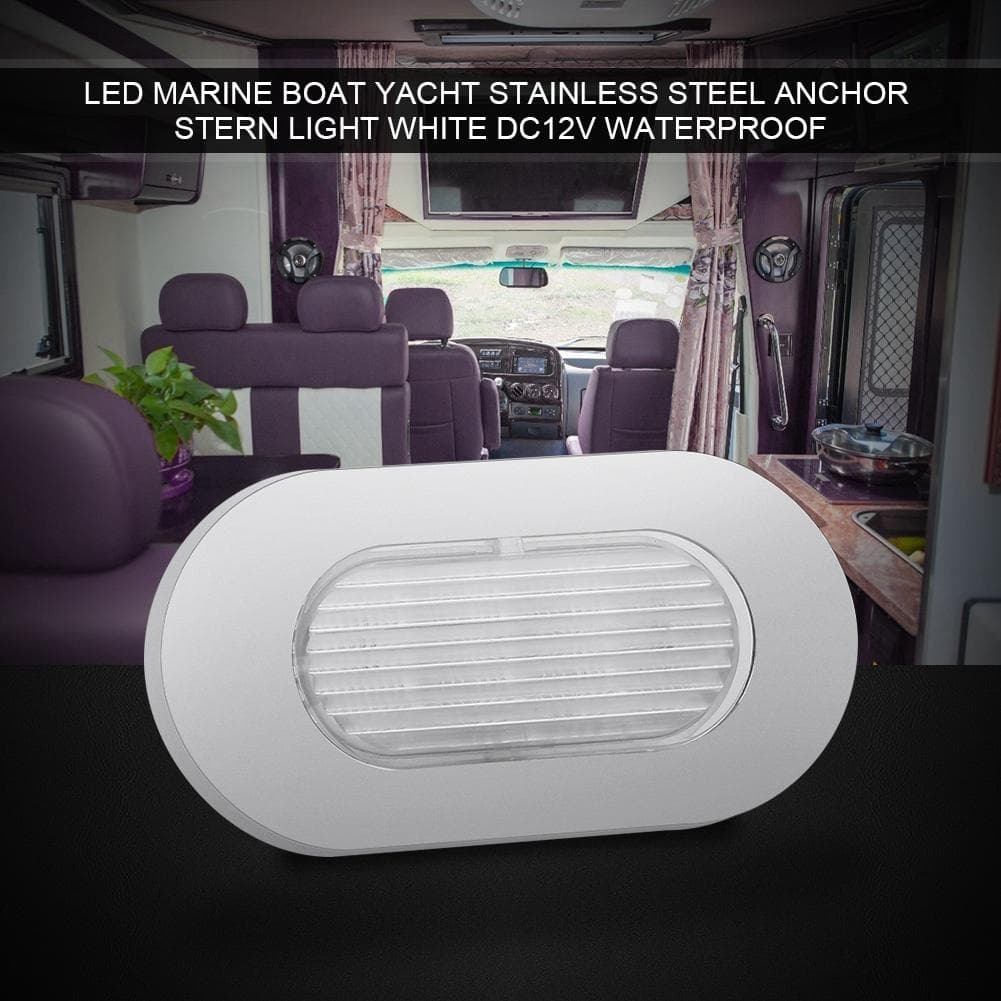Stainless Steel 12V 2835SMD LED Anchor Stern Transom Light Lamp for RV Boat Marine Yacht
