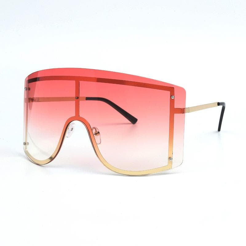 Metal Hip Hop Oversized Square Sunglasses UV400 Protection Trendy Unisex Shades for Men Women Fashion Mirror Lens