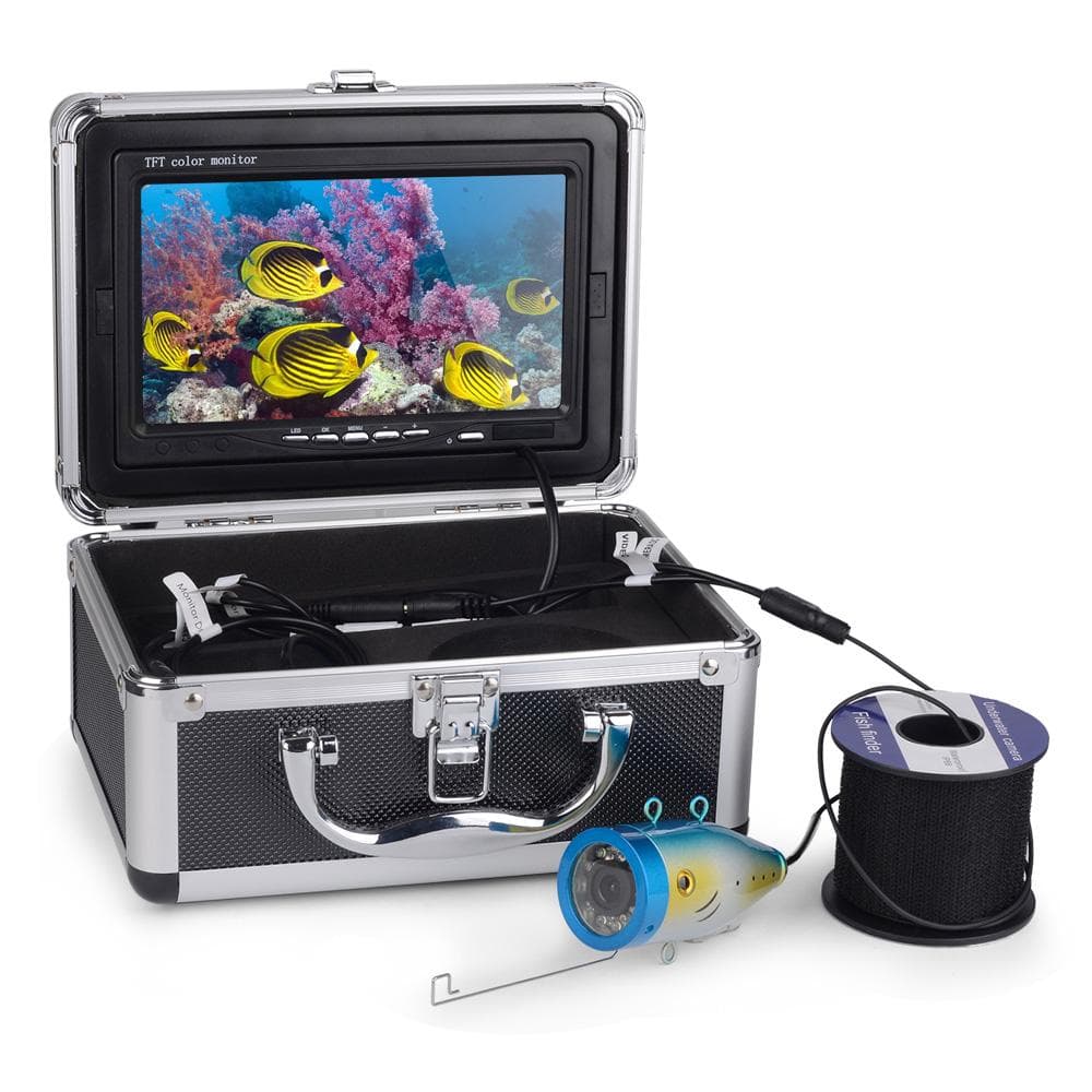 Underwater Fishing Camera Fishing Camera with 7 Color LCD Monitor IP68 Waterproof Underwater UK Plug black