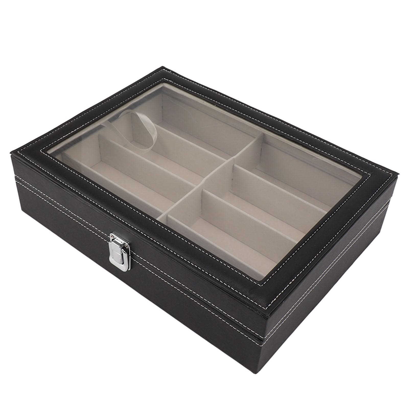 Eyeglasses Display Case PU Leather Multifunctional Multiple Compartments Sunglasses Storage Holder