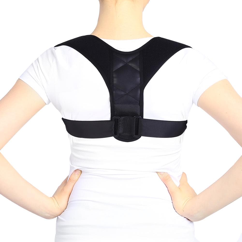 Adjustable Posture Corrector Clavicle Support Back Shoulder Brace Breathable white