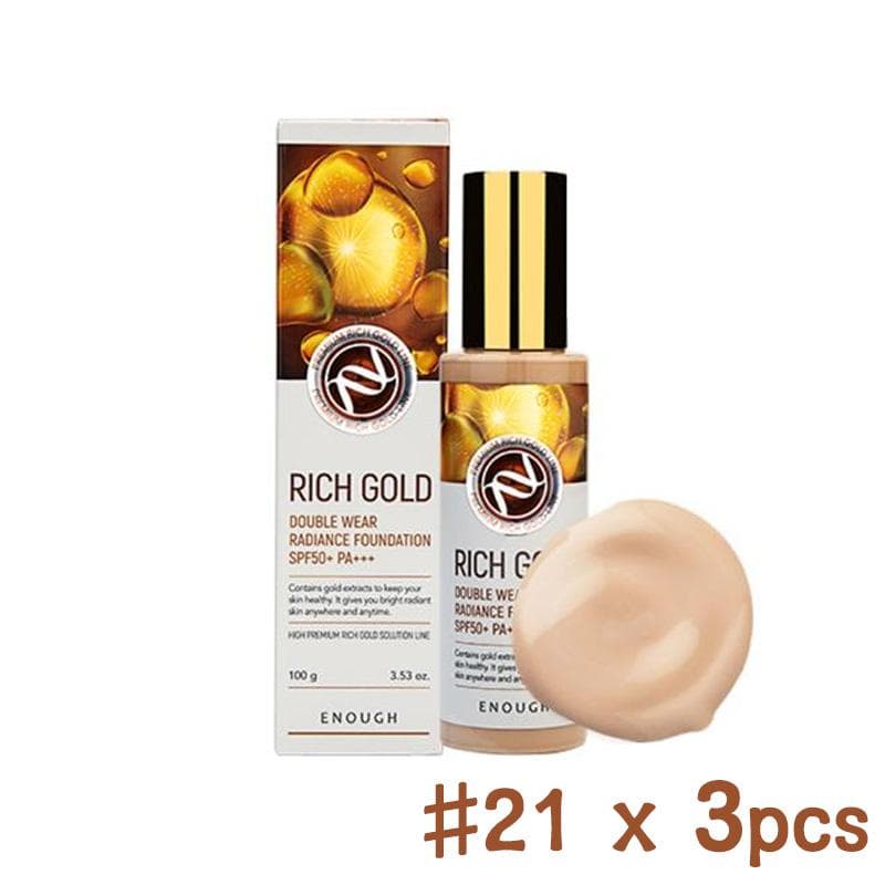 Enough Premium Rich Gold Double Wear Radiance Foundation 100ml (9 Options) #21 x 3PCS