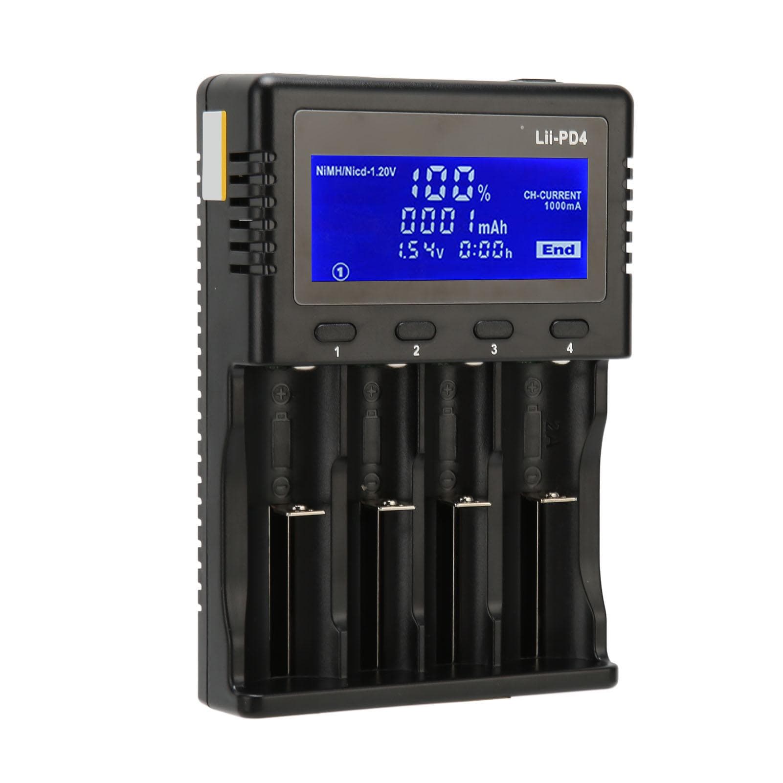 Smart Battery Charger 4 Slots LCD Display Universal Battery Charger for 26650 20700 18650 18350 US Plug