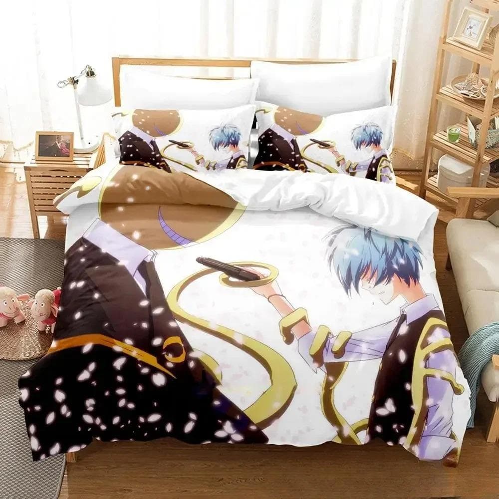 3D Cartoon Assassination Classroom Koro-sensei Bedding Set Boys Girls Twin Queen King Size Duvet Cover Pillowcase Bed boys Adult 70x133cm 2pcs