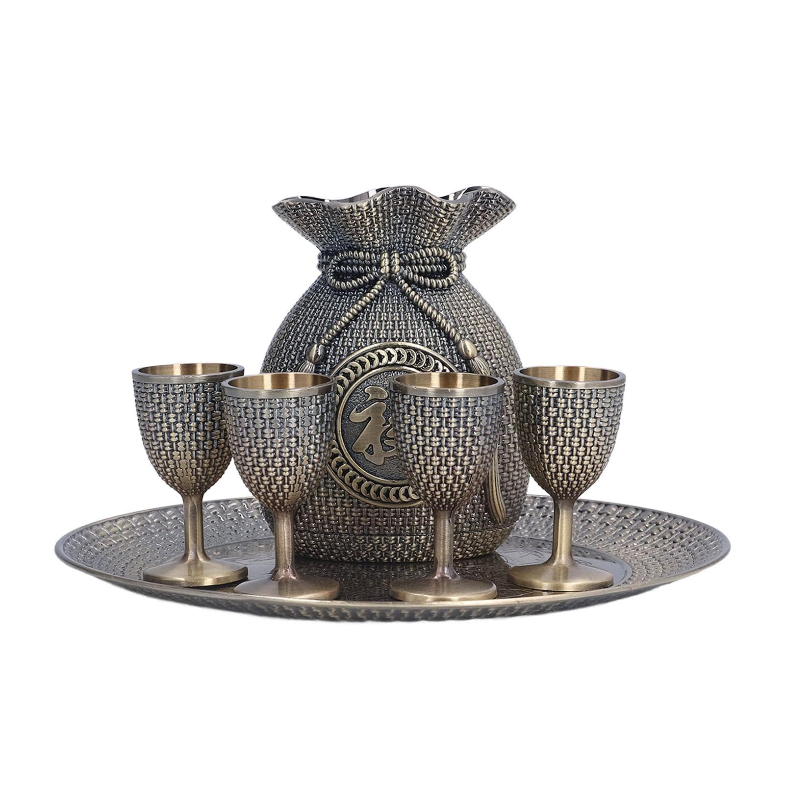 Turkish Tea Set Vintage Style Zinc Alloy Embossment Exquisite Pattern Fadeless Highly Durable L