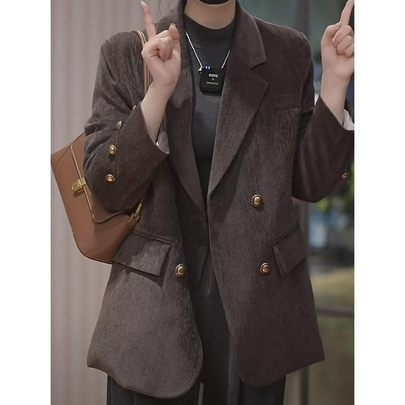 Down Lining Casual Suit Jacket Women's Winter New Down Jacket Korean Style Loose Suit XL