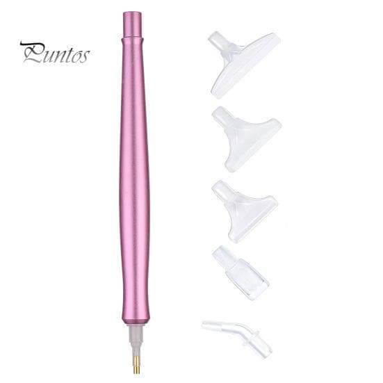 Electric Diamond Art Pen Vacuum Diamond Art Pen with Interchangeable Tips Wax-Free Diamond Art Tool for Round Square Diamonds pink