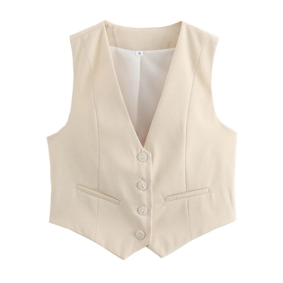 Summer European and American Casual Slim Fit Vest Sleeveless Vest Short Top for Women L