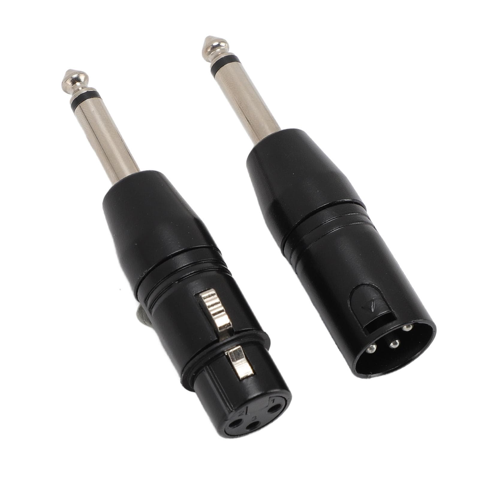 1 Pair XLR Adapter Black Professional 6.35mm 14inch Male to XLR Male Female Adapter for Mixer