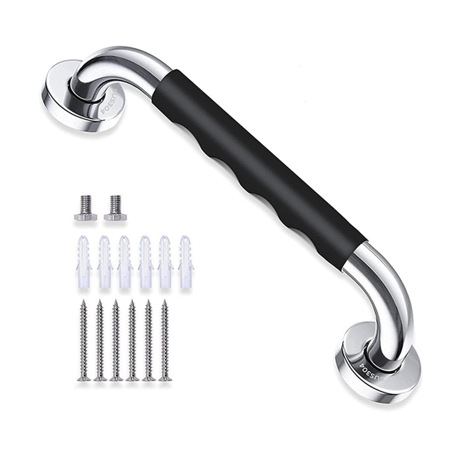 Safety Grab Bar 33.5cm Bathroom Anti Slipping Shower Handle Stainless Steel Silicone Cover Grab Bar