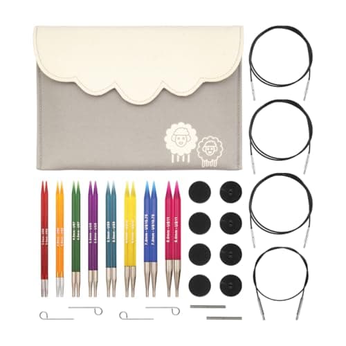 KNITPRO Trendz Interchangeable Circular Knitting Needle Tip Deluxe Set, 3.50-8.00mm