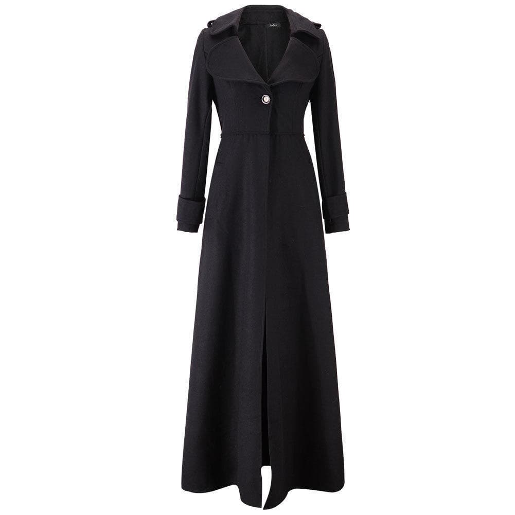 European and American Women's Clothing New Woolen Coat Women's Turtleneck Woolen Coat Women's Plus Long Trench Coat XXL