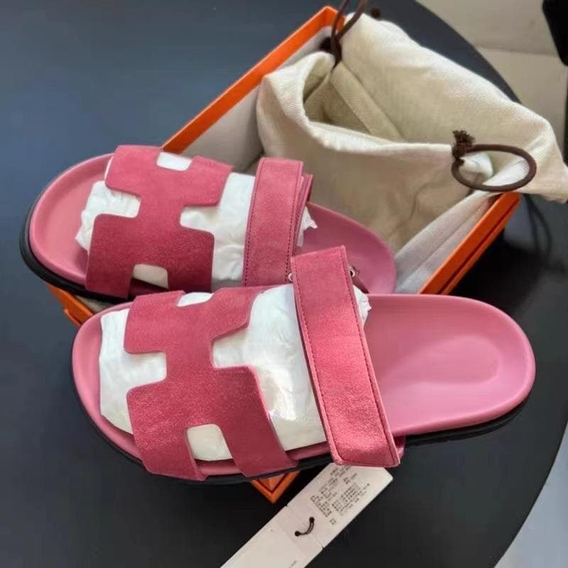 Thick Soled Sandals, Plus Size Velcro, Color Blocking, Suitable for Casual Women's Shoes, Versatile and Versatile 35 pink