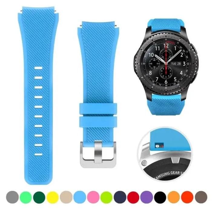 20mm 22mm Band For Samsung Galaxy Watch 3 4 5 6 46mm 42mm Gear S3/ Sport Active 2 Silicone Bracelet For Huawei GT 4 3 2/2e Strap 20mm blue