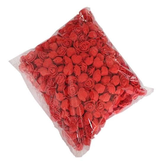 500Pcs PE Foam Rose Head Artificial Flower for DIY Bear Doll Wedding House Decor red