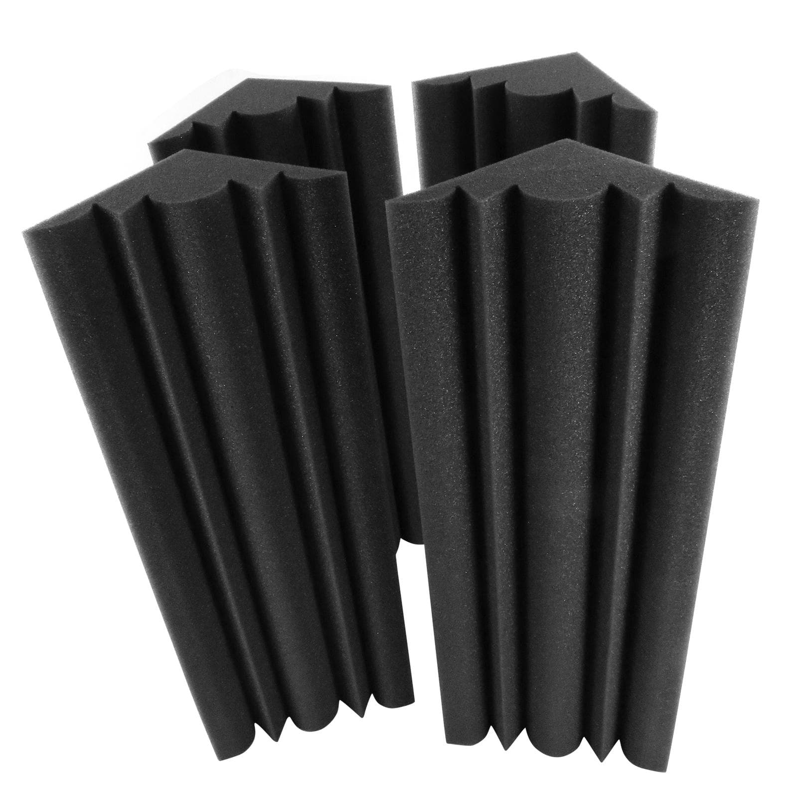 Muslady 4 PCS Acoustic Foam Panels High Density Sound Isolation Fire Retardant Bass 48 X 12 X 12cm