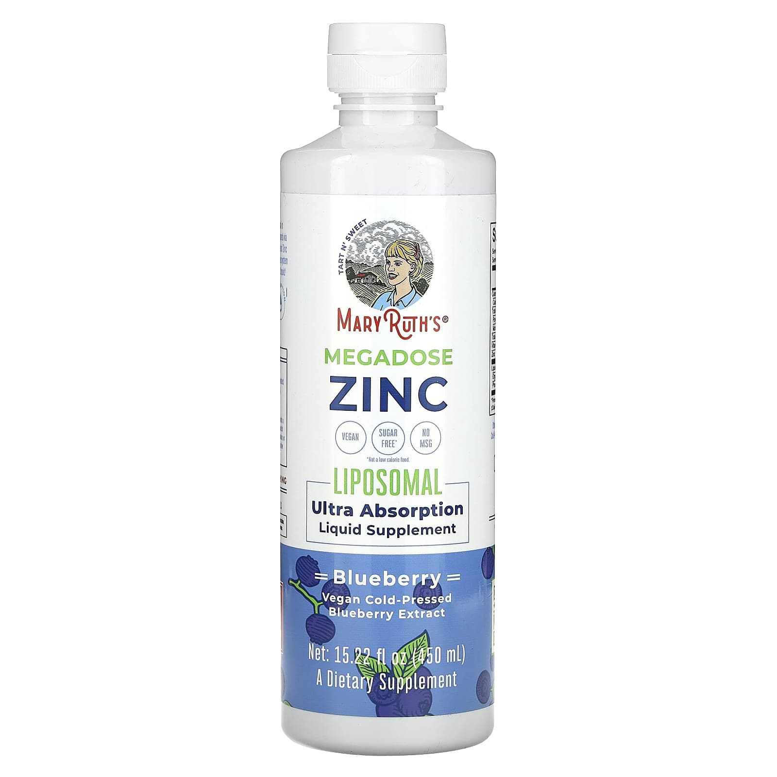 MaryRuth's, Megadose Zinc Liposomal, Blueberry, 15.22 fl oz (450 ml)