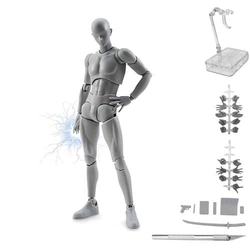 Drawing Figure with 30 Moveable Joints, Stand Included, Male and Female Muscular Figures, Changeable Gestures, Model Body, Drawing Practice, Art, Mang