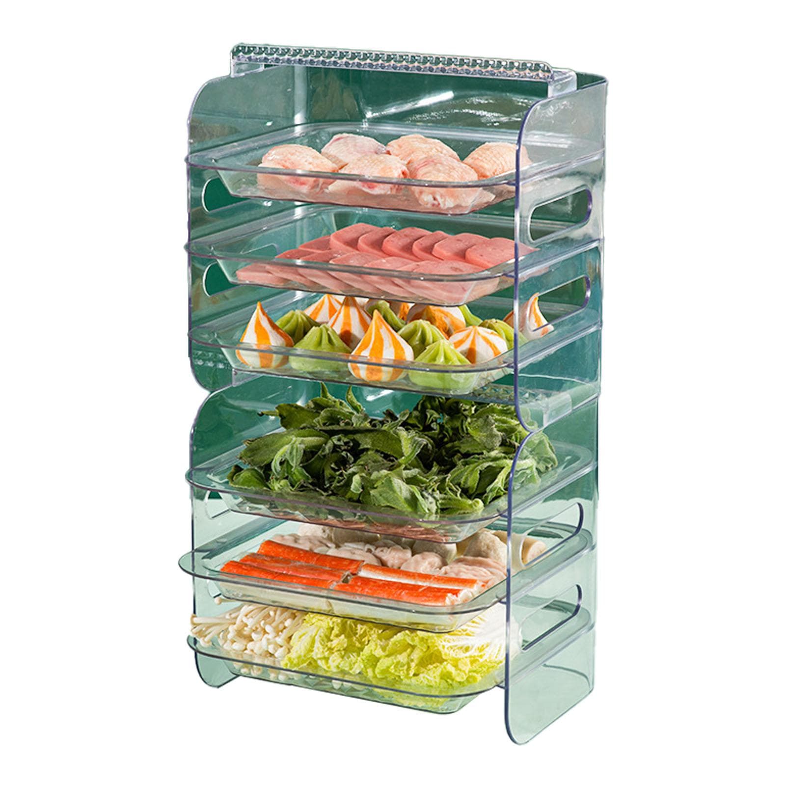Multi Layer Food Tray Multifunctional Strong Capacity Durable Vegetable Fruit Preparation Plate 6 6 Layer White