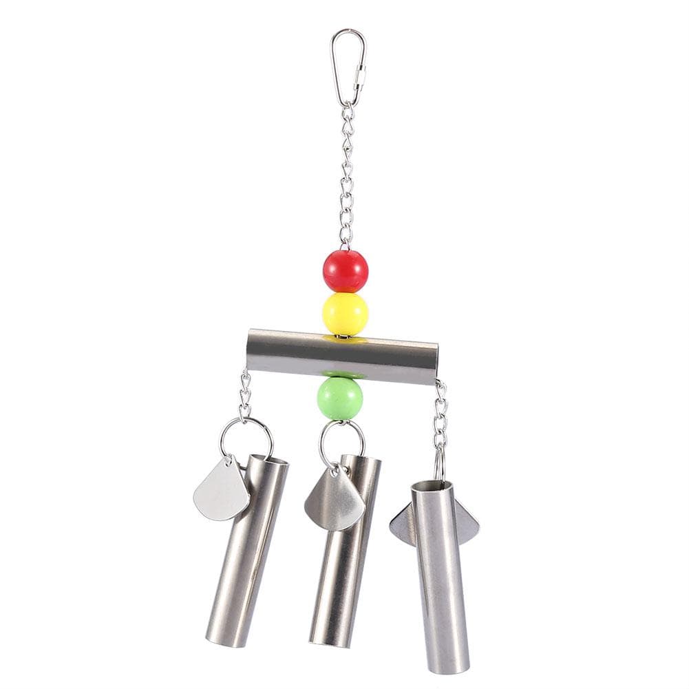 Stainless Steel Bell Toy for Birds Middle large Size Parrot Standing Toy Cage Decor