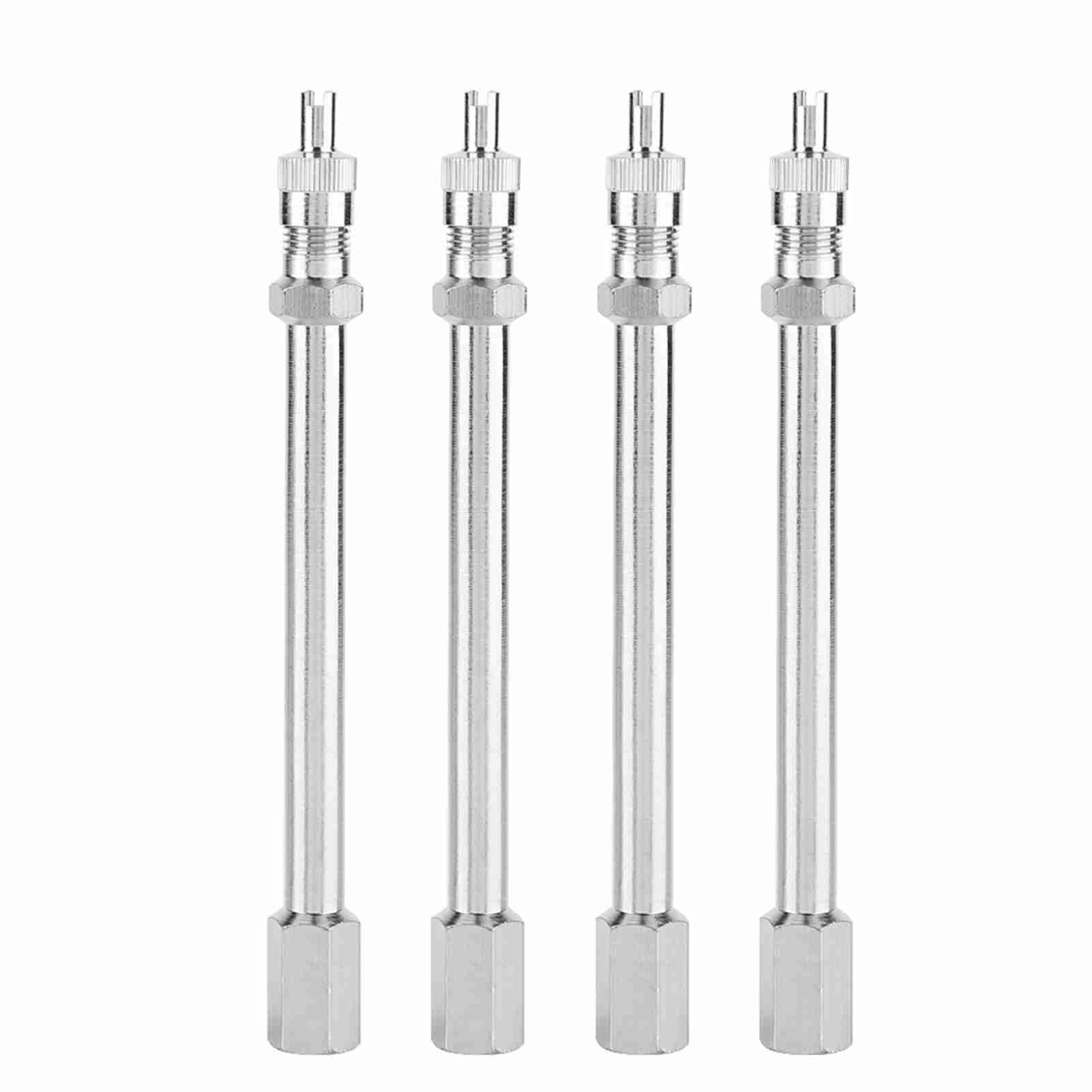 4Pcs 100mm Chrome Tyre Valve Extension Rod Wheel Adapter Car Truck Lorry