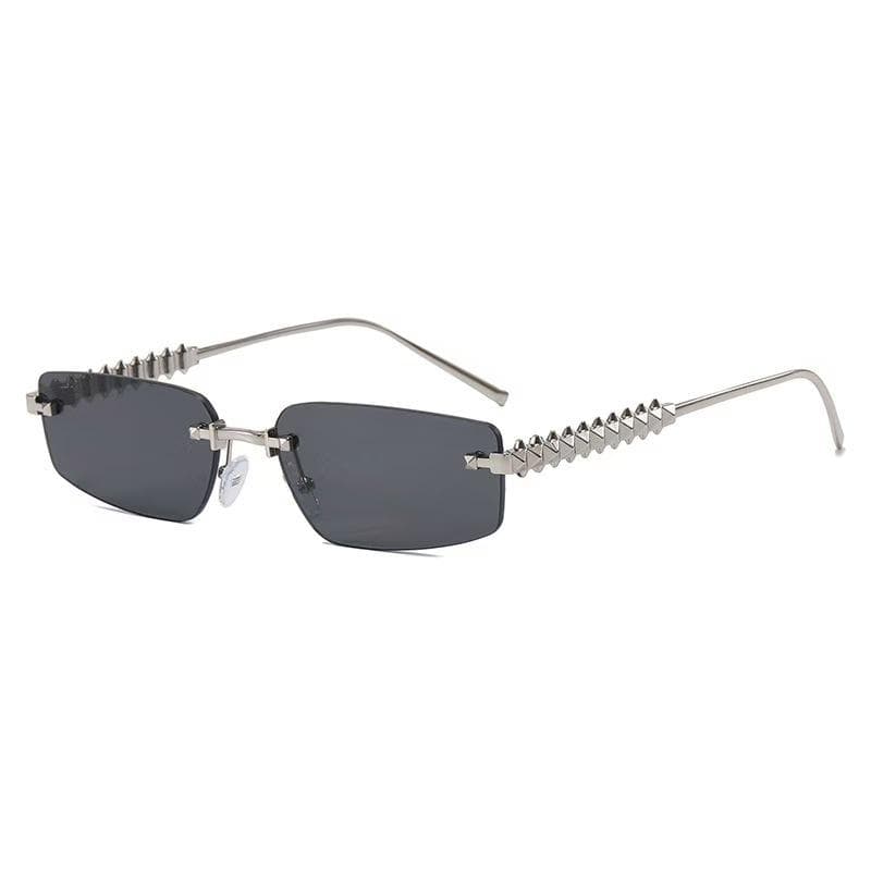Rectangle Rimless Sunglasses Women European Style Sun Glasses UV Protection Driving Hiking Unisex Fashion