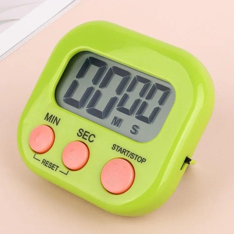 Multifunctional Magnetic Digital Kitchen Timer Clock Loud Alarm LED Display for Cooking Shower Baking Stopwatch Tools Gadgets(without Battery) green