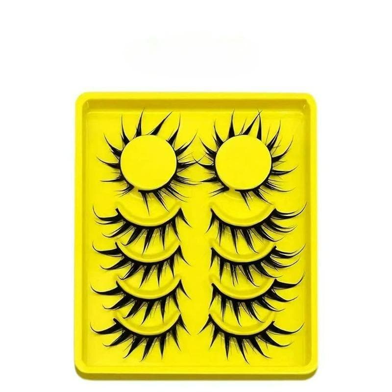 6 Pairs Wet Fox Eye Lashes False Eyelashes Cosplay Fake Lashes Dramatic Eyelashes Wet Eyelashes Extensions Makeup Tool