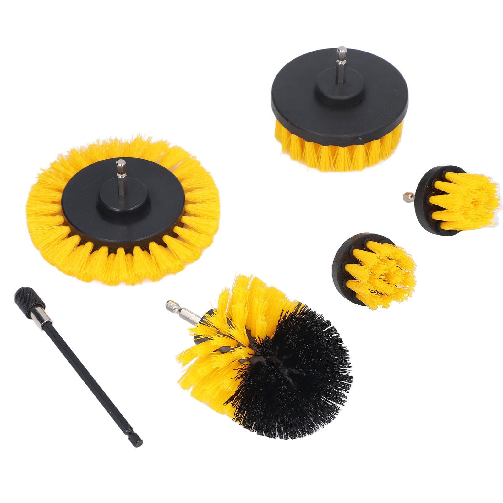 Nylon Drill Brush Set Multiple Sizes Power Scrubber Cleaning Brushes with Extension Rod
