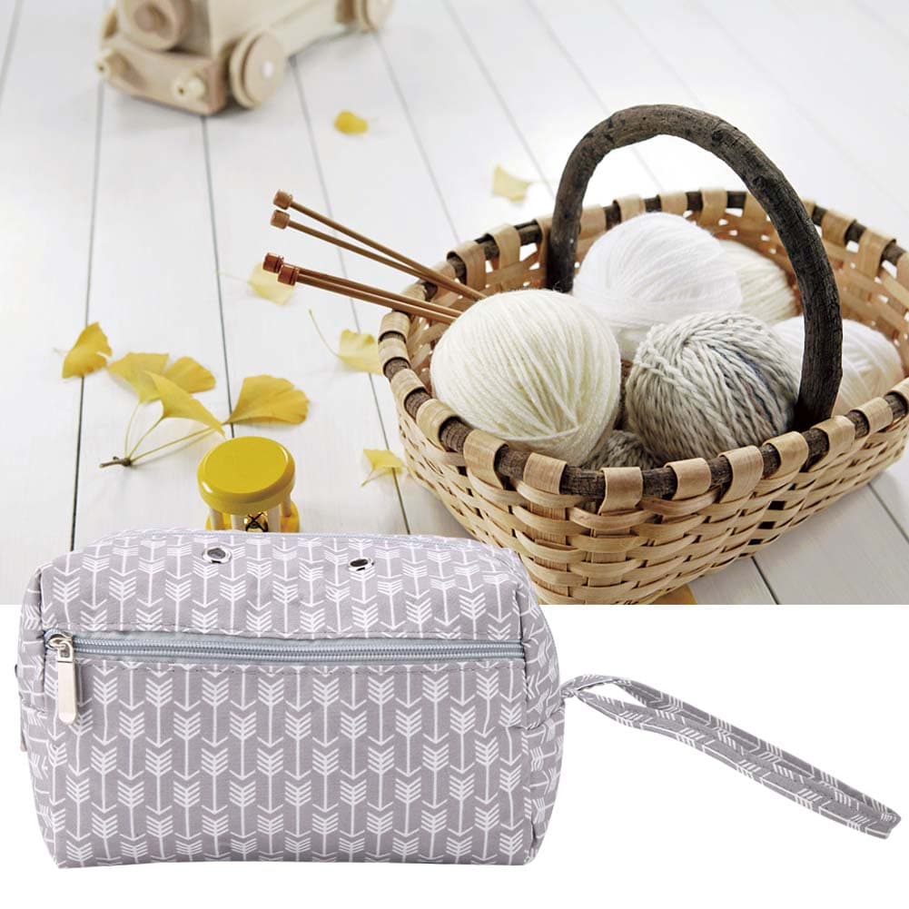 Durable and Soft Storage Bag for Wool Crochet Tools Clothing Sweaters (Square Gray S)