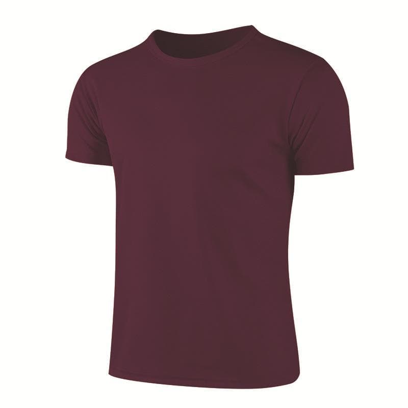 Summer Round Neck T-shirt Quick Dry Clothes Work Clothes Short-sleeved T-shirt M wine red