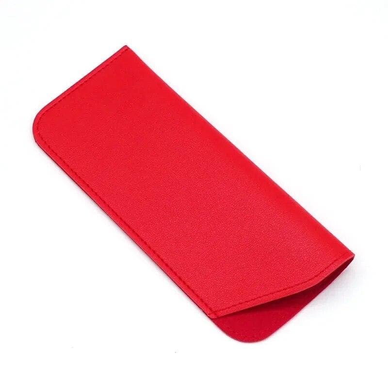 Pure Color Leather Eyeglass Sunglasses Reading Glasses Case Soft PU Leather Pouch Bag Pocket Eyeglasses Sleeve Eyewear Protector