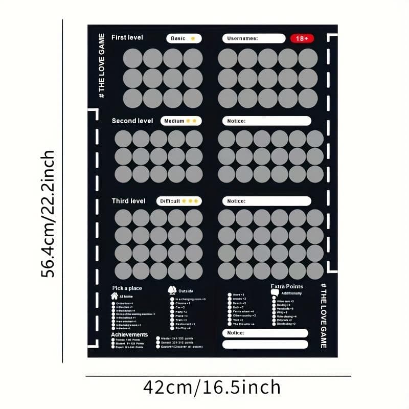 Couples 100 Dates Scratch Off List Couples Romantic Games Date Night Ideas Bedroom Scratch Off Poster black