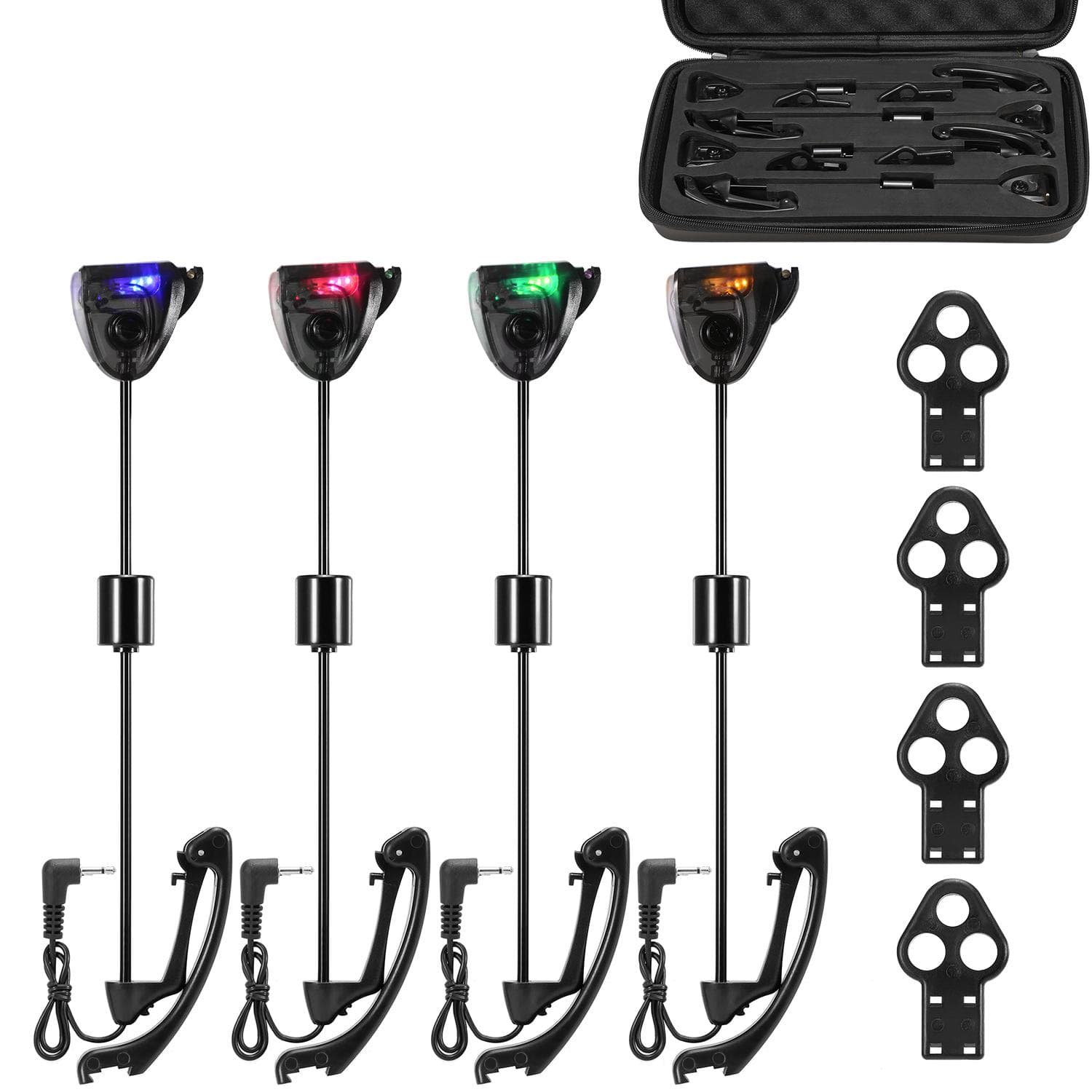Lixada Fishing Swinger Set Carp Fishing Bite Indicator Swinger Digital Fishing Alarm LED Bite JY-SW-15BW