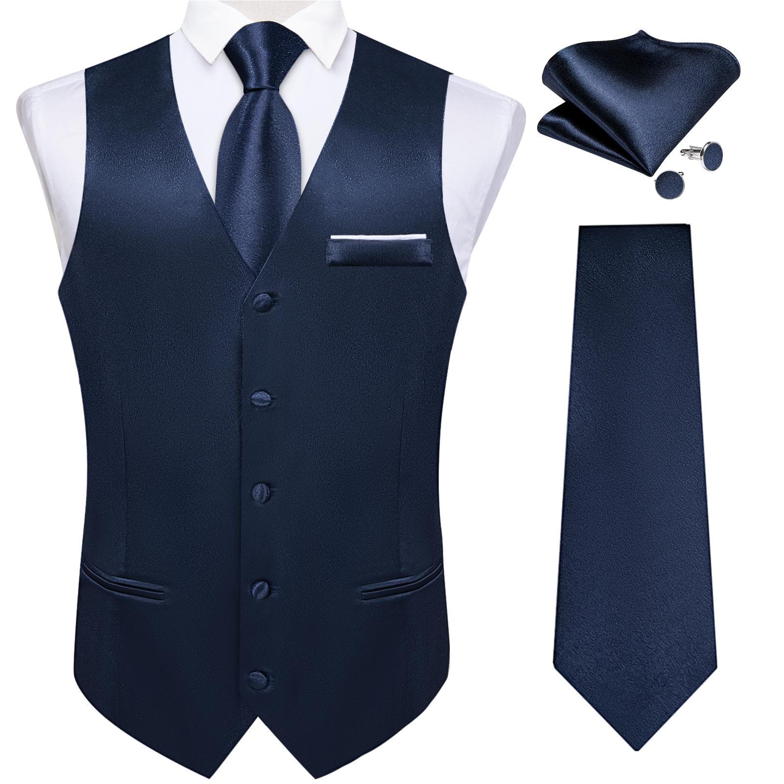 Dibangu Mens Yellow Paisley Vest Suit Waistcoat Hanky Cufflinks Tie Set Wedding XL