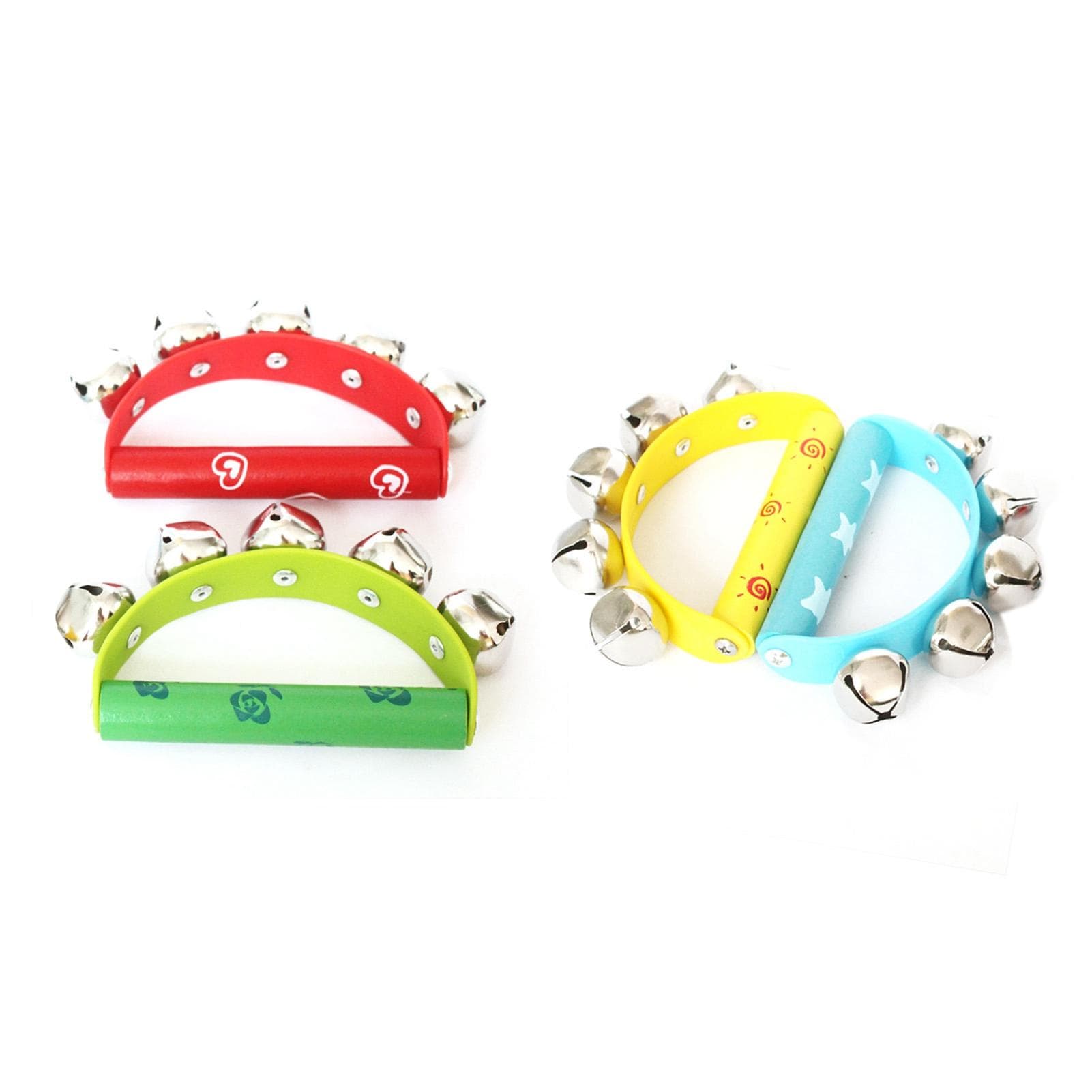 Tambourine Musical Instruments Half Moon Jingles Handheld Percussion with Ergonomic Handle Grip for