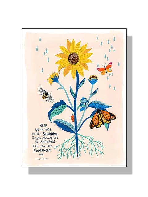 Boho Art Inspirational Quote Poster Canvas Painting Mushroom Heart Butterfly Bird Flowers Wall Art For Modern Room Home Decor 21x30cm No Frame