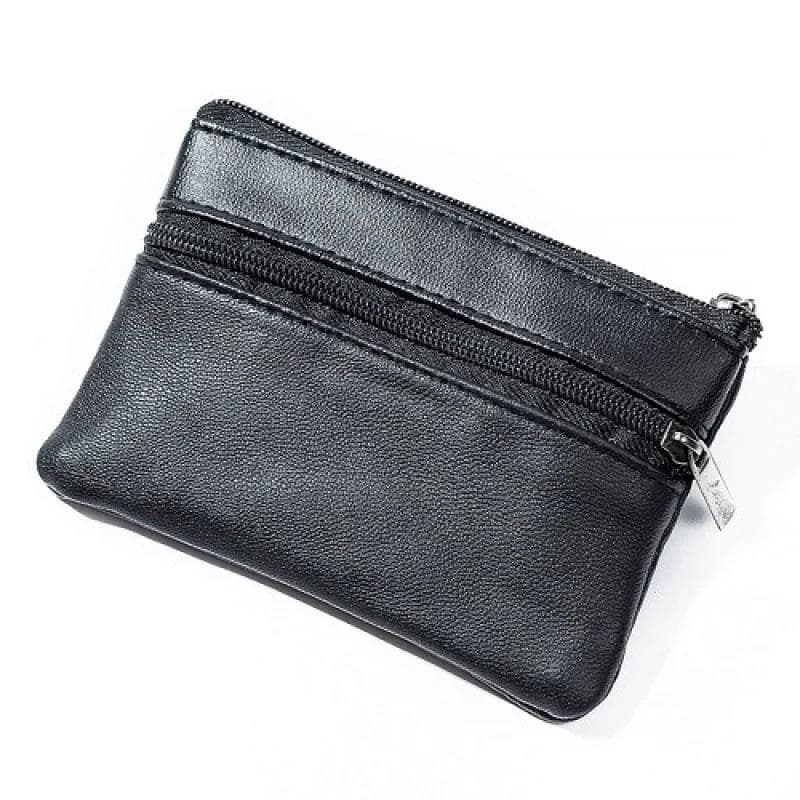 Women Coin Purse Men Coin Pouch Small Wallet PU Change Purse Zipper Money Bag Children Mini Wallet Leather Key Bag black