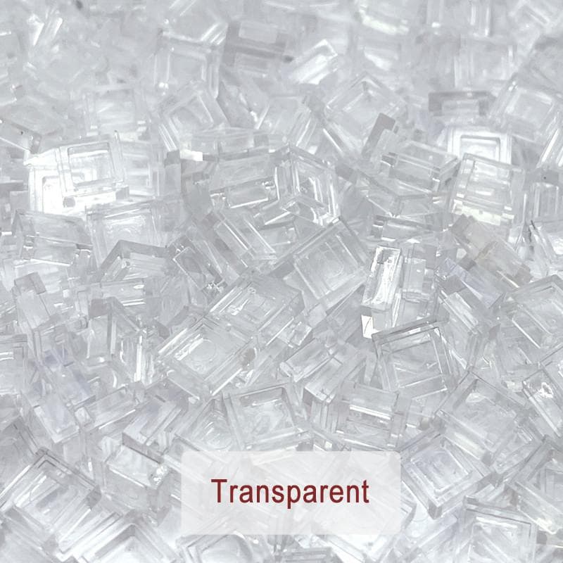 200PCS 1x1 Bricks Flat Tile Smooth 1*1 Building Blocks DIY Educational Creative Parts Toy for Kids Compatible 3070 transparent