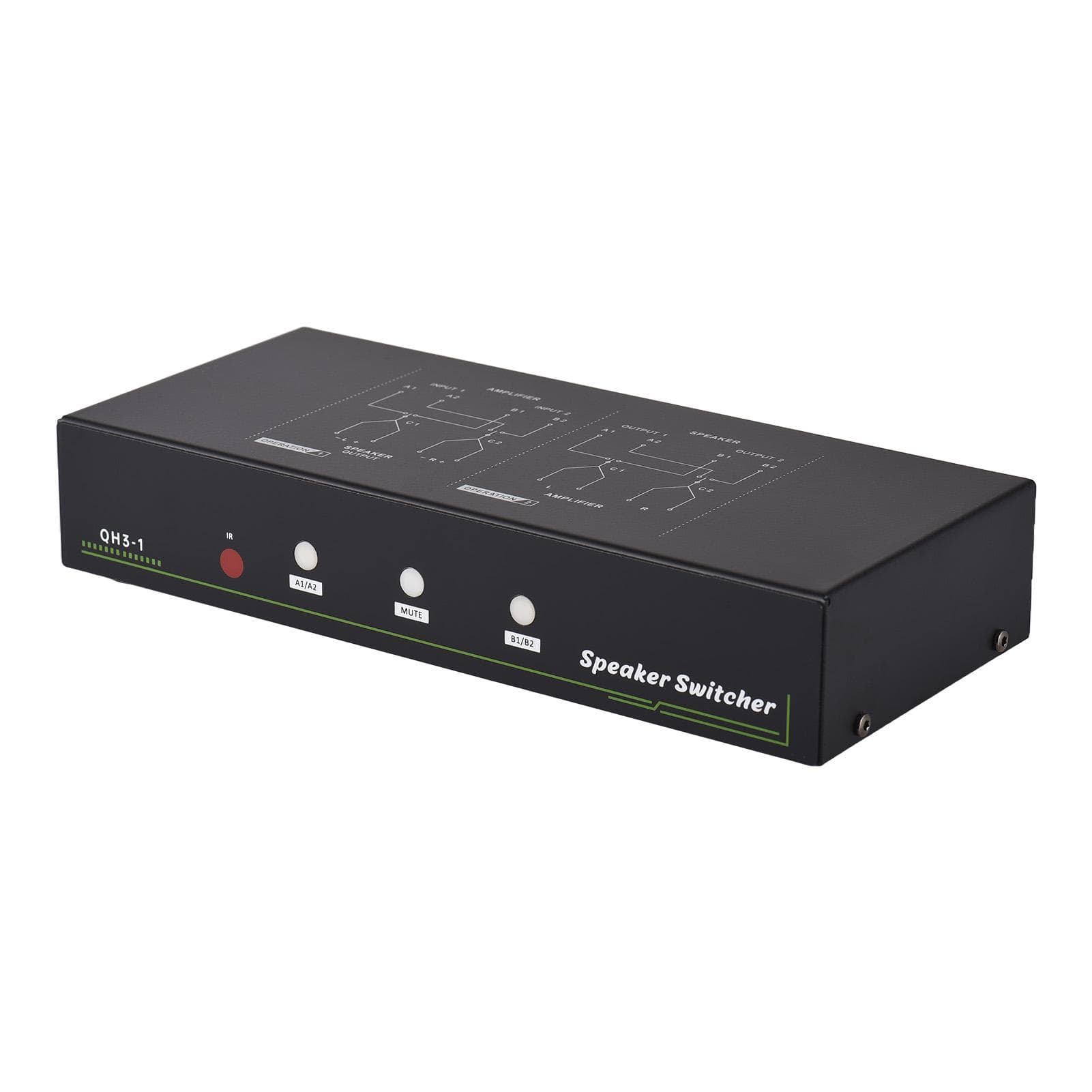 Amplifier Speaker Selector Switch Switcher 1 Input 2 Output/2 Input 1 Output Power Amplifier EU Plug black