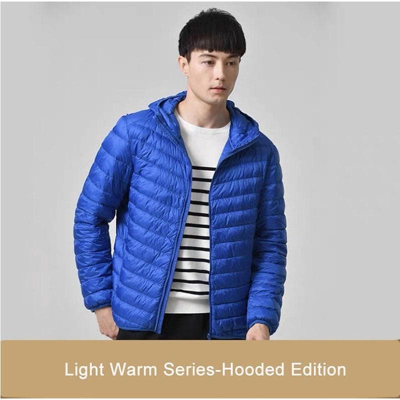 New Men's Ultra Lightweight Packable Down Coat Comfortable Windproof Waterproof Coat Men Soft Comfortable Jackets Plus Size L