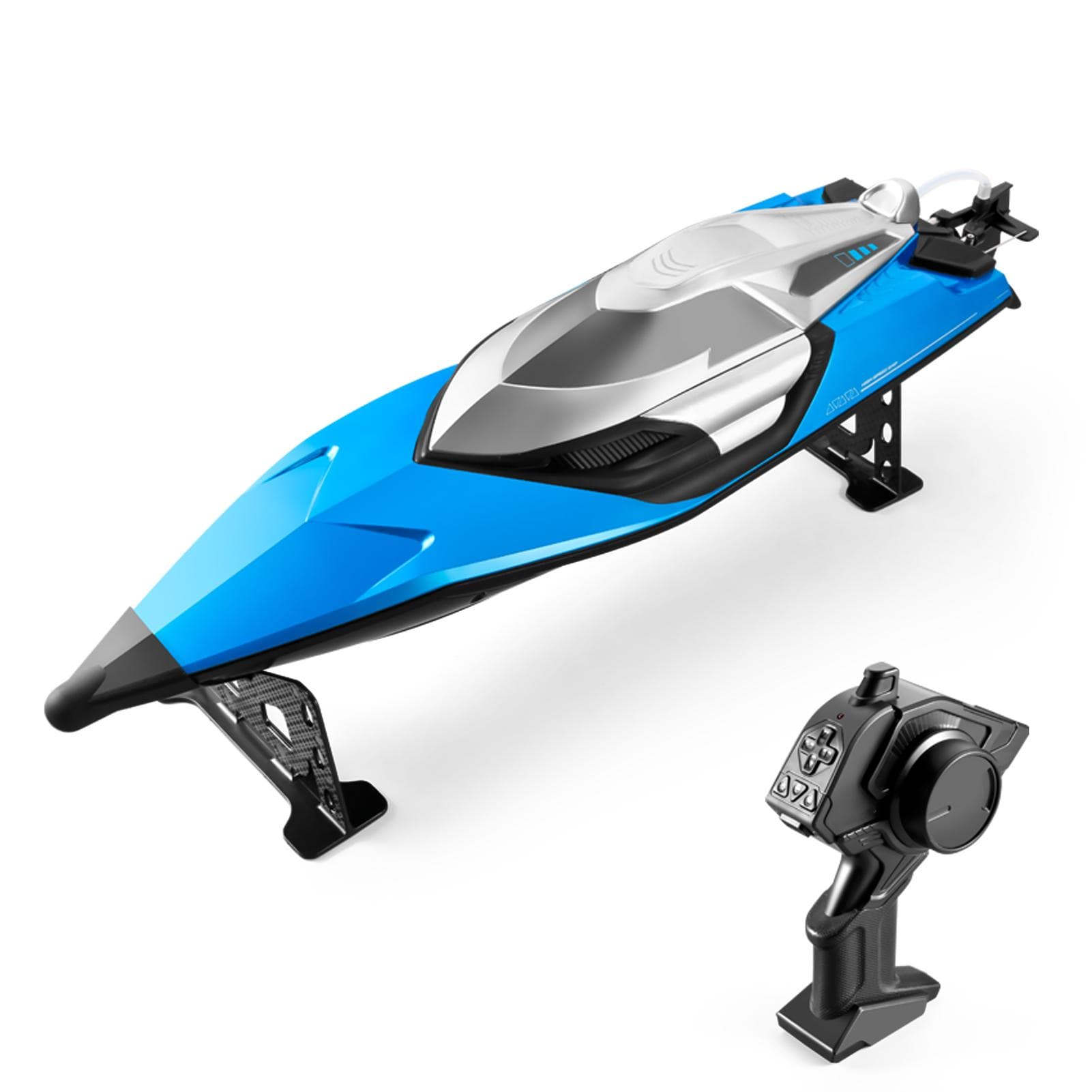 RC Boat Remote Control Boats 70km/h High Speed 2.4GHz RC Boat Toy Gift for Kids Adults Boys 1 battery blue