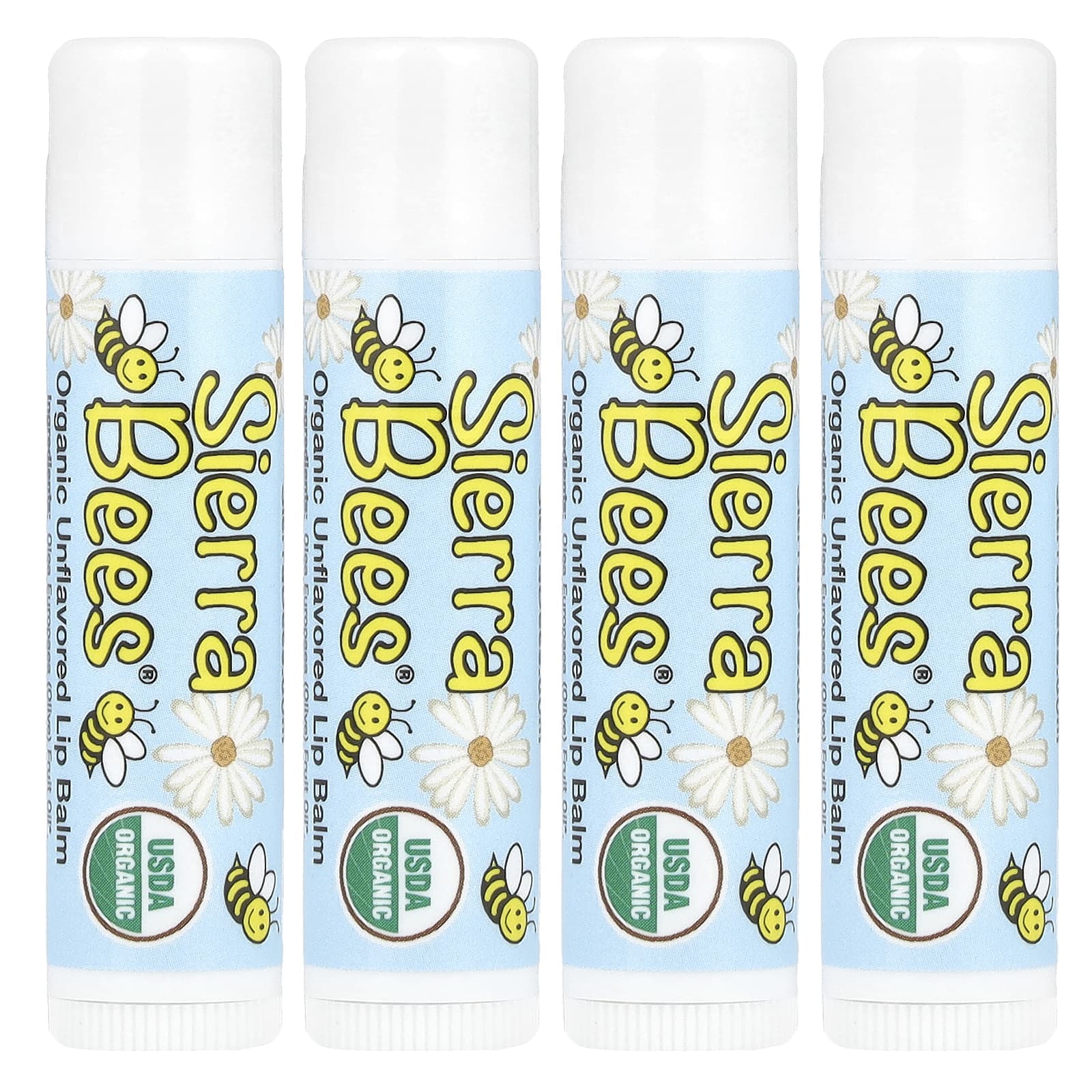 Sierra Bees, Organic Lip Balm, Unscented, 4 Pack, 15 oz (4.25 g) Each