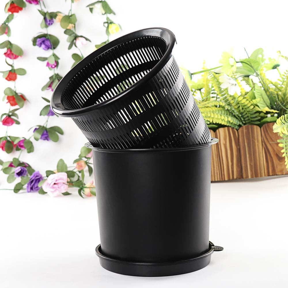Root Control Planter Succulent Plant Pots Plastic Breathable Orchid Flower Pot with Tray