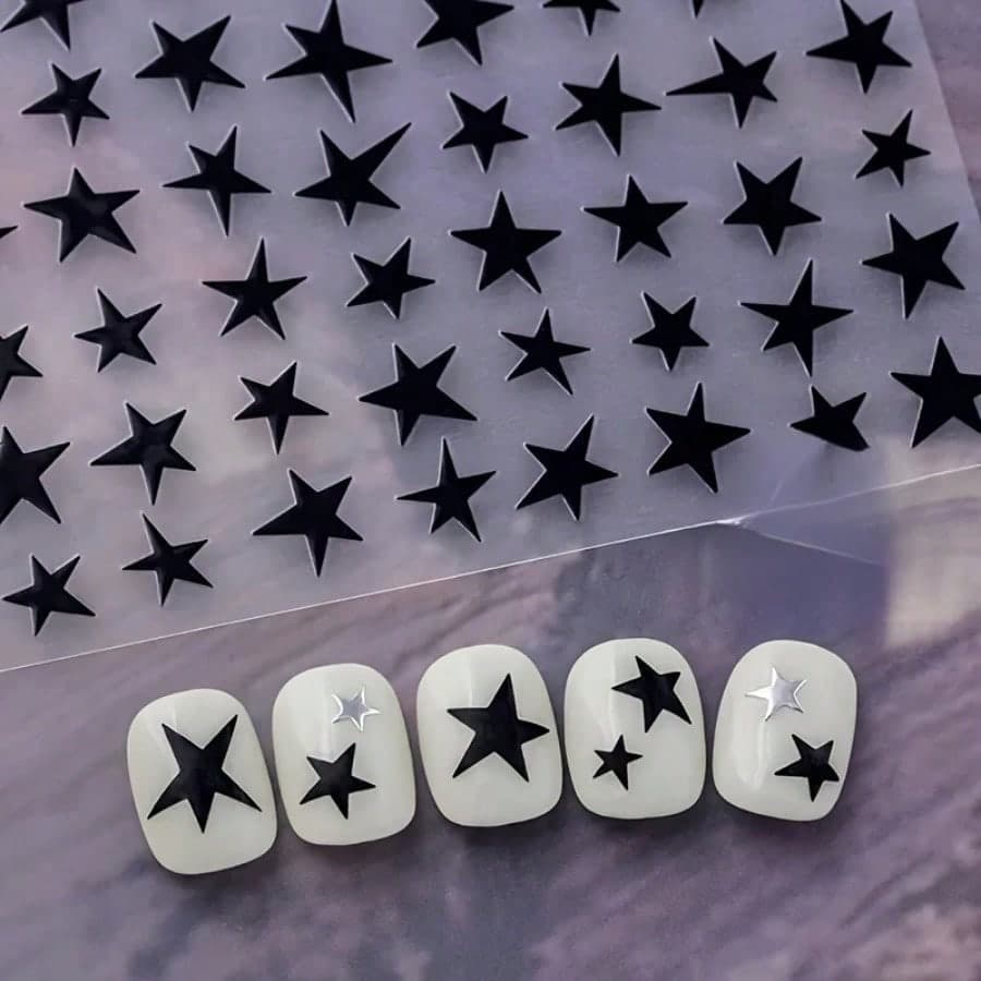 1pc, Irregular Five-pointed Star Sweet Cool Y2K Trendy Nail Stickers, Suitable for Women and s DIY Manicure, Wedding, Valentine's Day