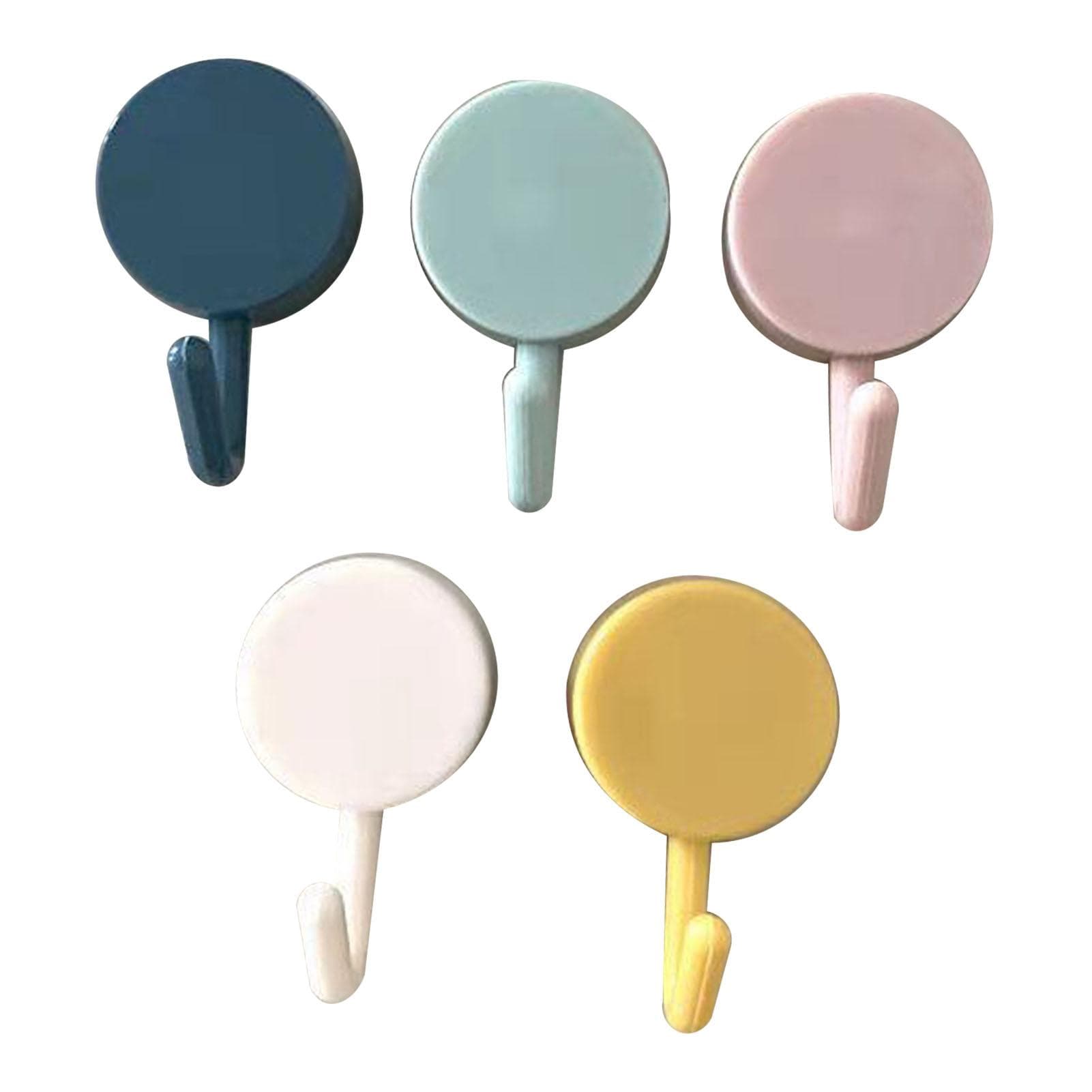 5Pcs Wall Hooks Round Sturdy Reliable Versatile Stylish Adhesive Hooks Hangers for Kitchen Bedroom