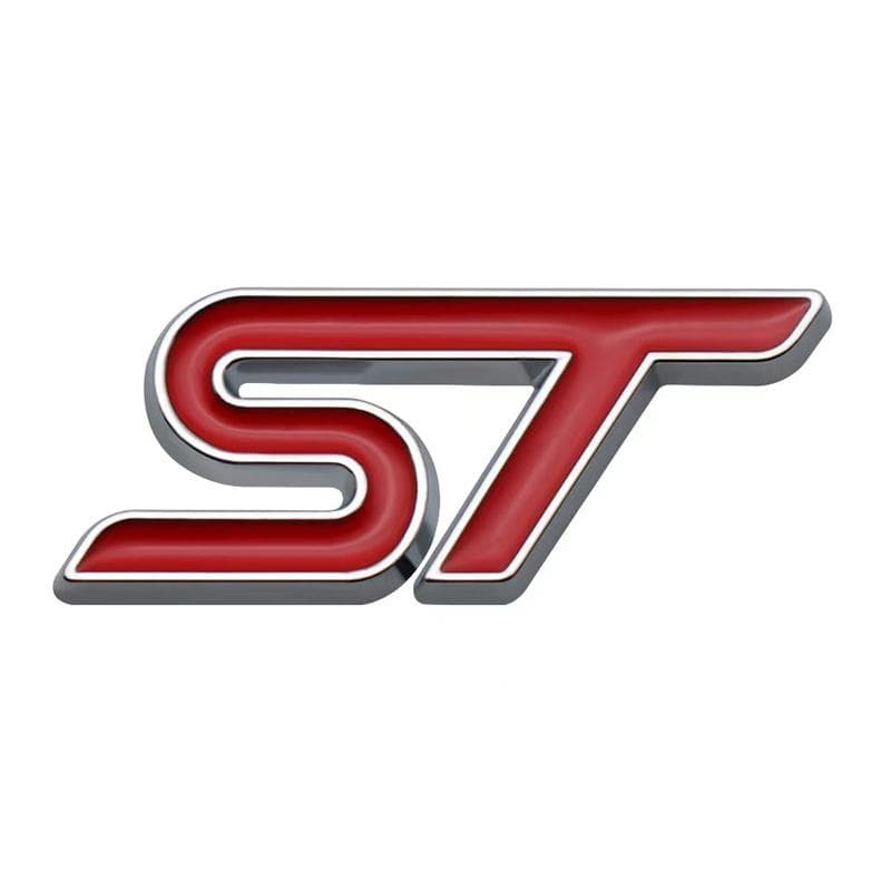 3D Metal ST Car Steering Wheel Emblem Sticker for ST Focus x 2 3 Kuga FIESTA MONDEO VIGNALE ECOBOOST KUGA Auto Car Styling red/silver