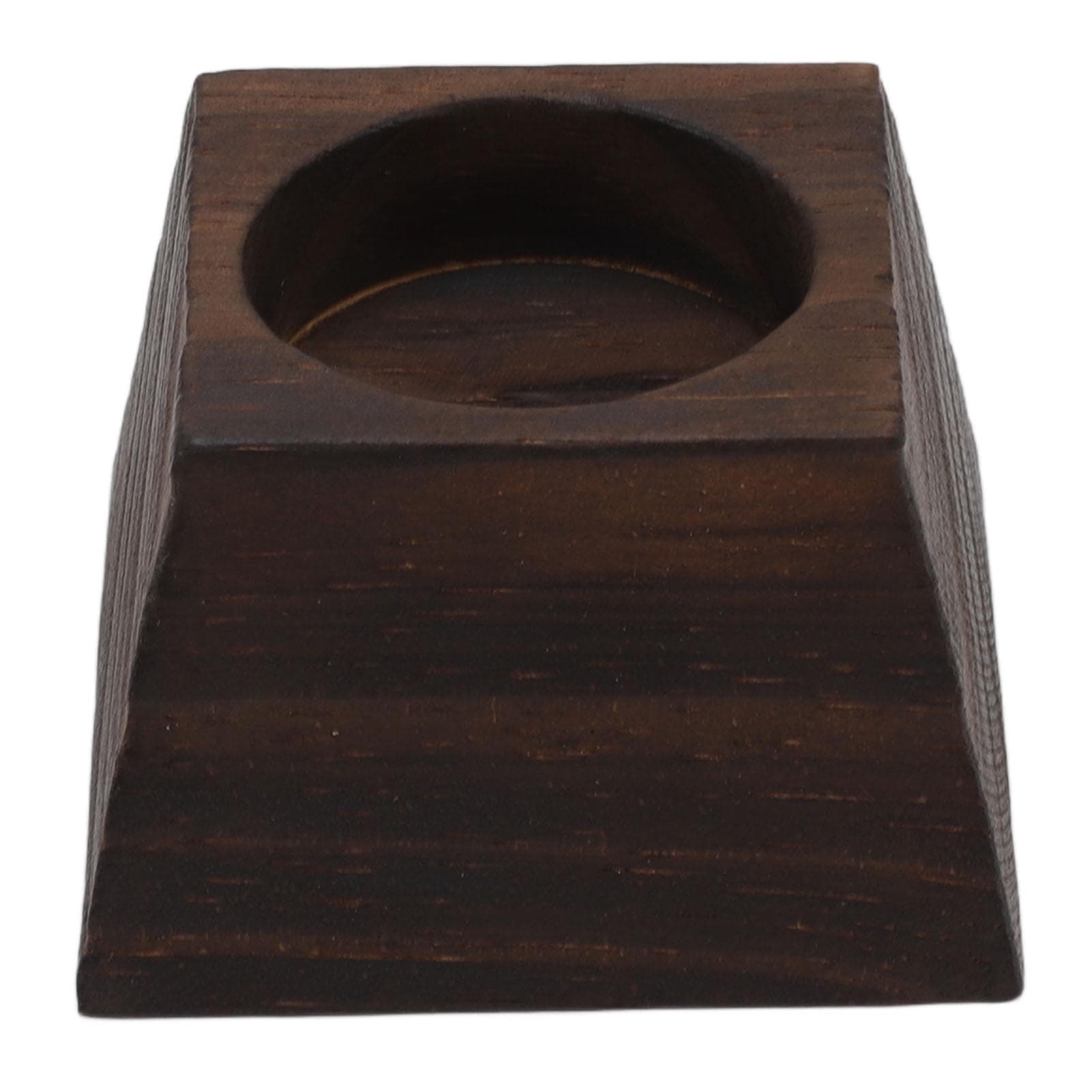 Candle Holder Trapezoid Wood Retro Table Decoration Ornament for Christmas Day Wedding Black Wood
