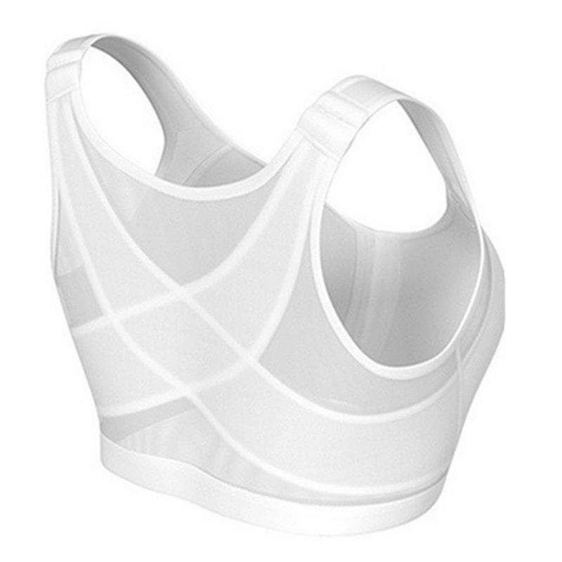 S-5XL Plus Size Women Posture Corrector Bra Wireless Back Support Lift Up Yoga Bra Running Sports Gym Bras Underwear S white
