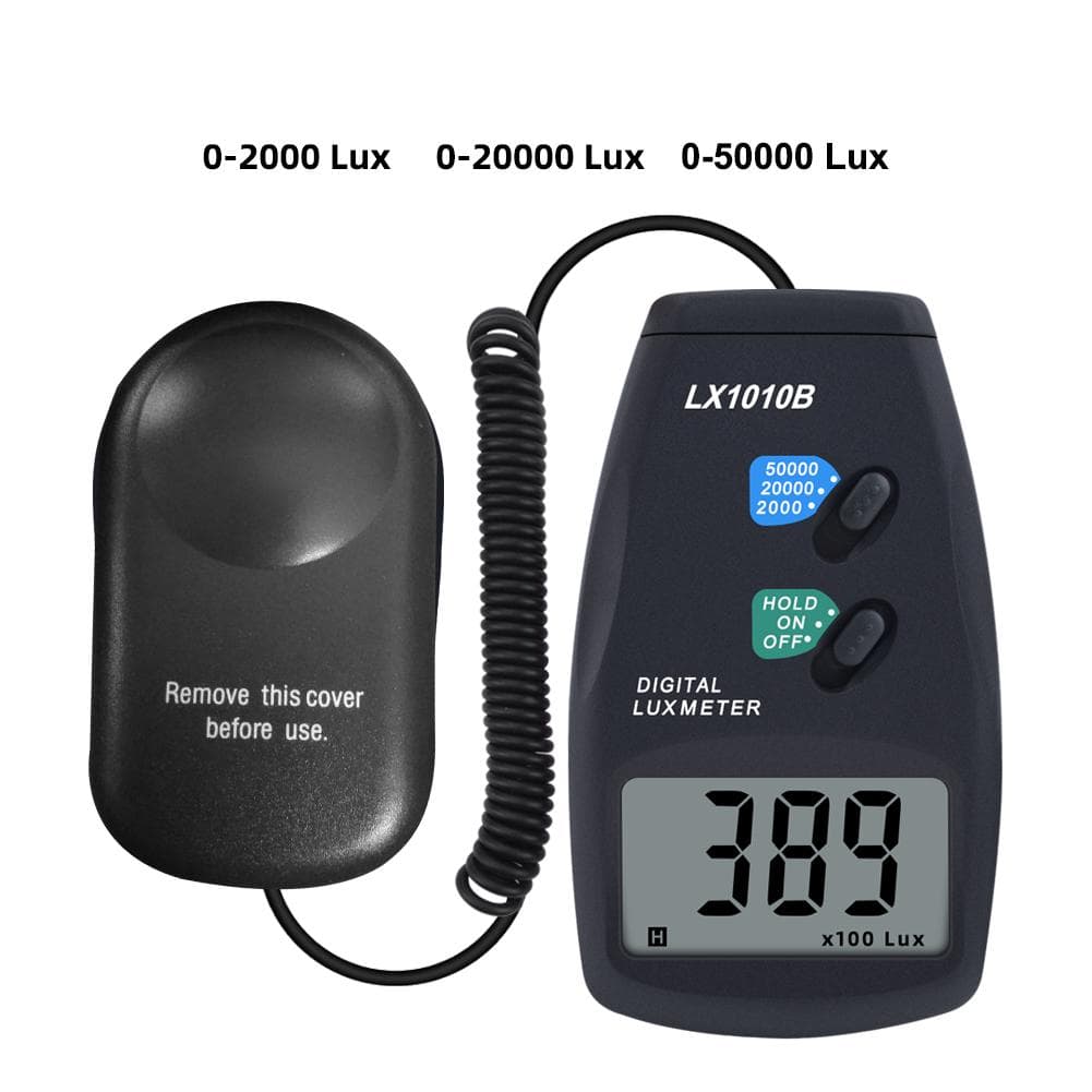 Digital Illuminance Meter Portable Illuminometer LCD Display with Reading Lock and Low Power multicolour